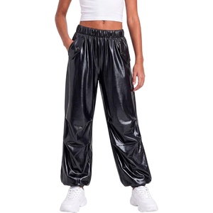 image:imageStelle Girls Metallic Hip Hop Pants Shiny Cargo Joggers PantPatent Black