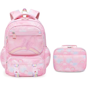 image:imageStelle Girls School Backpack Butterfly BookbagRL with Lunch Box FRainbow Pink With Lunch Box