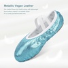 image:imageStelle Ballet Slippers for Girls Glitter Metallic Vegan Leather Full SoleBlue