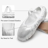 image:imageStelle Ballet Slippers for Girls Glitter Metallic Vegan Leather Full SoleSilver
