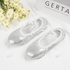 image:imageStelle Ballet Slippers for Girls Glitter Metallic Vegan Leather Full SoleSilver