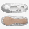 image:imageStelle Ballet Slippers for Girls Glitter Metallic Vegan Leather Full SoleSilver