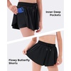 image:imageStelle Girls Butterfly Shorts with Pockets Athletic Running Sports SkirtAblack