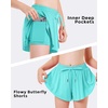 image:imageStelle Girls Butterfly Shorts with Pockets Athletic Running Sports SkirtAqua Blue