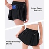 image:imageStelle Girls Butterfly Shorts with Pockets Athletic Running Sports SkirtBlackwhitecotton Candy