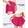 image:imageStelle Girls Butterfly Shorts with Pockets Athletic Running Sports SkirtRaspberry