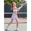 image:imageStelle Girls Butterfly Shorts with Pockets Athletic Running Sports SkirtTie Dye Marshmallow