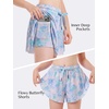 image:imageStelle Girls Butterfly Shorts with Pockets Athletic Running Sports SkirtWatercolor Bloom