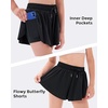image:imageStelle Girls Butterfly Shorts with Pockets Athletic Running Sports SkirtWhitepinkblack