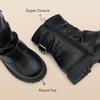 image:imageStelle Girls Combat Ankle Boots Chunky Western Booties Black ShoesBlack