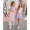 image:imageStelle Girls Dance Tops Sparkly Metallic Crop Tank Top RacerbackLavender