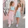image:imageStelle Girls Dance Tops Sparkly Metallic Crop Tank Top RacerbackLight Blue