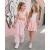 image:imageStelle Girls Dance Tops Sparkly Metallic Crop Tank Top RacerbackPink