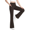 image:imageStelle Girls Flare Leggings High Waisted Bootcut Yoga Pants with PocketsEspresso