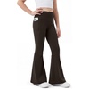 image:imageStelle Girls Flare Leggings with Pockets High Waisted Yoga Dance PantsEspresso