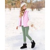 image:imageStelle Girls Fleece Lined Leggings with Hidden Pocket High Waisted 2 PacksJade Green