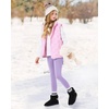 image:imageStelle Girls Fleece Lined Leggings with Hidden Pocket High Waisted 2 PacksLilac