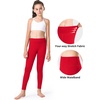 image:imageStelle Girls Fleece Lined Leggings with Hidden Pocket High Waisted 2 PacksRed