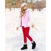 image:imageStelle Girls Fleece Lined Leggings with Hidden Pocket High Waisted 2 PacksRed