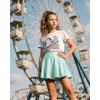 image:imageStelle Girls Metallic Skirt with Short High Waisted Skort 615 YearsLight Blue