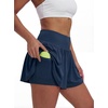 image:imageStelle Women 2 in 1 Running Shorts Flowy Athletic Short with Liner PocketsNavy