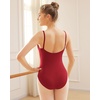 image:imageStelle Womens Ballet Leotard for Dance Scoop Neck Double Lined BodysuitCrimson