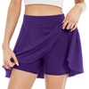 image:imageStelle Womens Casual Skater Skirt Flared Pleated Mini Skort with ShortsPurple