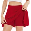 image:imageStelle Womens Casual Skater Skirt Flared Pleated Mini Skort with ShortsRed