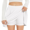 image:imageStelle Womens Casual Skater Skirt Flared Pleated Mini Skort with ShortsWhite