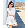 image:imageStelle Womens Casual Skater Skirt Flared Pleated Mini Skort with ShortsWhite