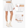 image:imageStelle Womens Casual Skater Skirt Flared Pleated Mini Skort with ShortsWhite