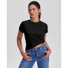 image:imageStelle Womens Cotton Crewneck T Shirt Short Sleeve Basic Tees Summer TopsBlack
