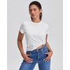 image:imageStelle Womens Cotton Crewneck T Shirt Short Sleeve Basic Tees Summer TopsWhite