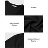 image:imageStelle Womens Cotton VNeck T Shirt Short Sleeve Basic Tees Casual TopsBlack
