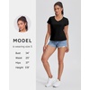 image:imageStelle Womens Cotton VNeck T Shirt Short Sleeve Basic Tees Casual TopsBlack