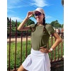image:imageStelle Womens Modal Soft Crewneck Short Sleeve T Shirts Basic TeesOlive Green