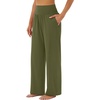 image:imageStelle Womens Wide Leg Lounge Pants Soft Stretch Casual Travel WearOlive Green