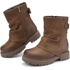 image:imageStelle Girls Combat Ankle Boots Chunky Western Booties Black ShoesHazelnut