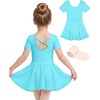 image:imageStelle Girls CrissCross Back Leotards Skirt with Tights for BalletDancePool Blue