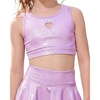 image:imageStelle Girls Dance Tops Sparkly Metallic Crop Tank Top RacerbackLavender