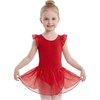 image:imageStelle Girls Flutter Sleeve Ballet Leotards Toddler Tutu Skirted DressesRed