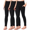 image:imageStelle Girls Leggings with Pockets Kids Dance Yoga Running Athletic Pants3packblack 2 Side Pocket