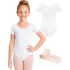 image:imageStelle Girls Short Sleeve Leotards with Tights for BalletDance OutfitsWhite
