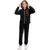 image:imageStelle Girls Velour Tracksuits Zip Up Hoodies Joggers with Pockets 515 YBlack