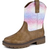 image:imageStelle Kids Cowboy Boots Toddler Girls Boys Western BootsRainbow Glitter
