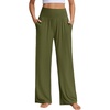 image:imageStelle Womens Wide Leg Lounge Pants Soft Stretch Casual Travel WearOlive Green