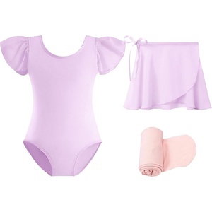 image:imageStelle Girls Ballet Leotards Toddler Dance Combo with Skirt and Tights3lavender Ruffle Sleeve