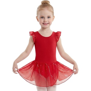 image:imageStelle Girls Flutter Sleeve Ballet Leotards Toddler Tutu Skirted DressesRed