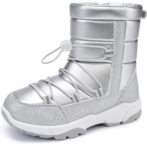 image:imageStelle Girls Snow Boots with Side Zipper Kids Warm Winter BootsSilver