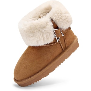 image:imageStelle Girls Winter Boots Faux Fur Lined FoldDown CollarChestnut